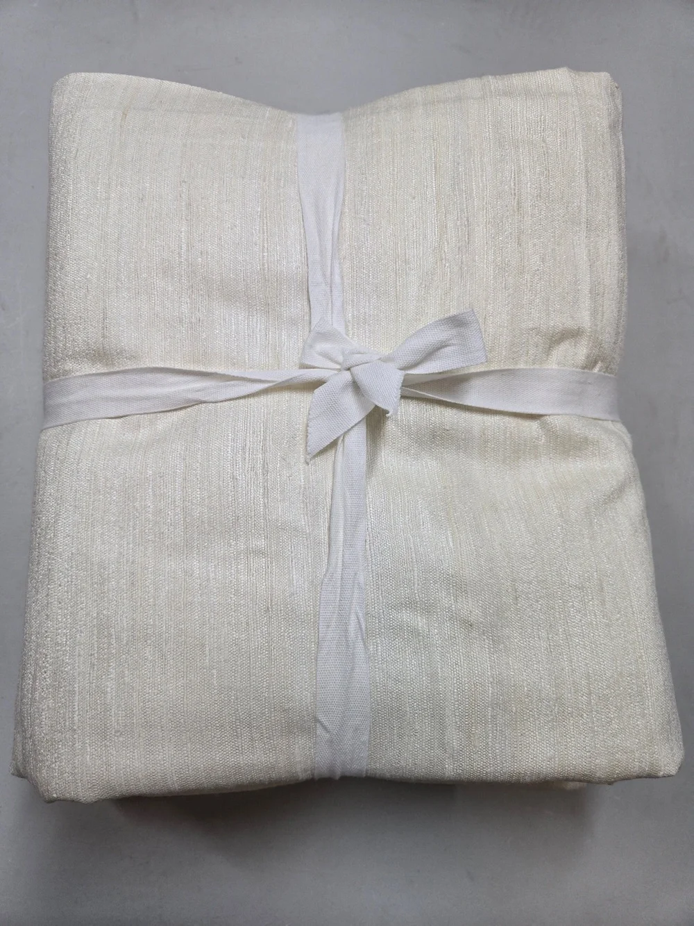QUINCE Set Of 2 48x108 Raw Silk Curtains Ivory 9076